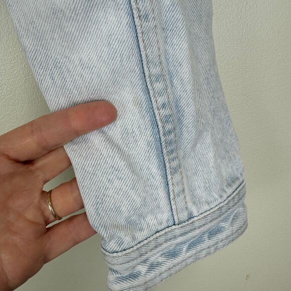 Vintage LA Gear Denim Jean Jacket Light Blue Embroidered Star Patch Women Size L - Picture 11 of 16